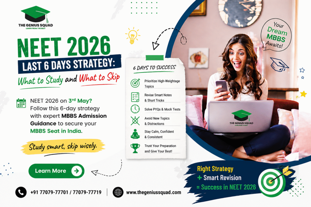 NEET 2026 Last 6 Days Strategy: What to Study and What to Skip