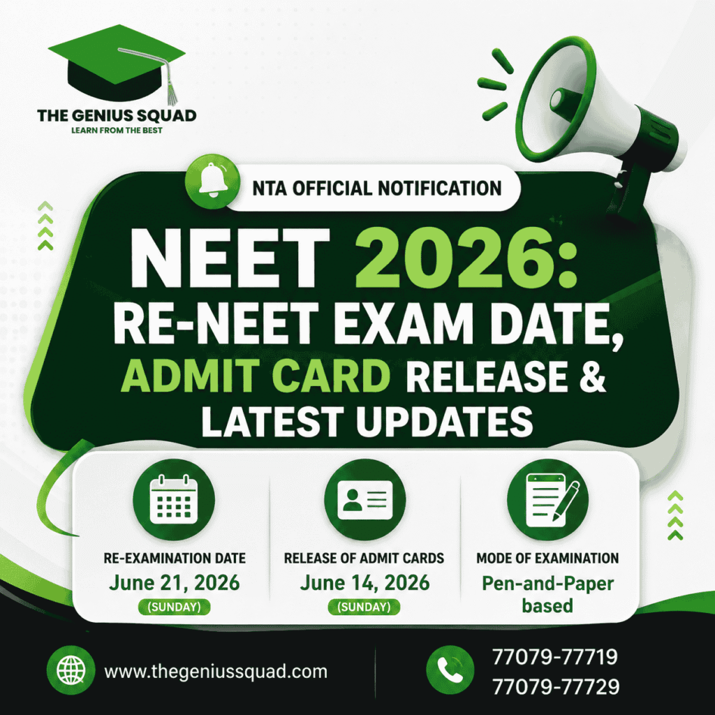 NTA Official Notification NEET 2026: RE-NEET Exam Date, Admit Card Release & Latest Updates