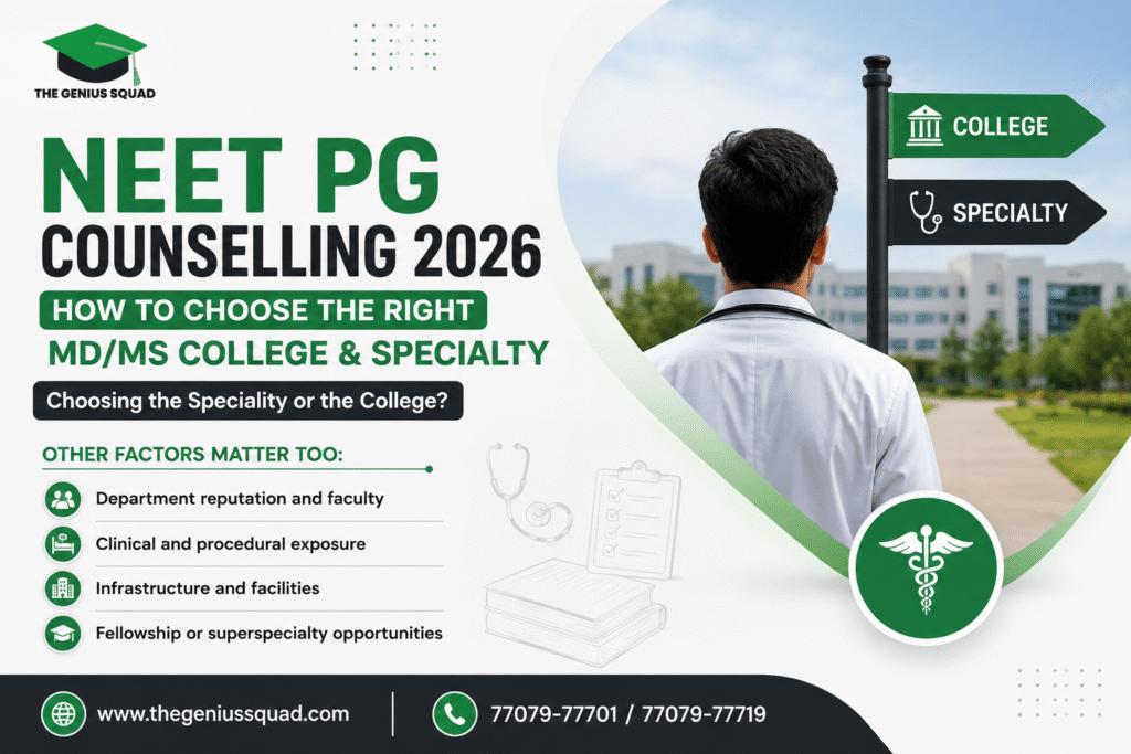 NEET PG Counselling 2026: How to Choose the Right MD/MS College & Specialty